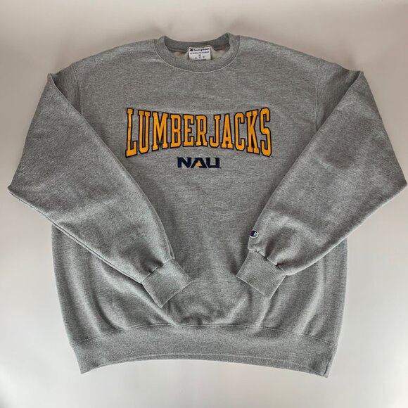 Northern Arizona Lumberjacks NCAA Gray Champion Stitched Sweatshirt Mens XL - Picture 1 of 6